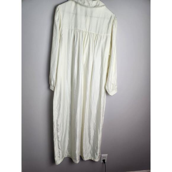 Vintage Barbizon Embroidered Long Nightgown cream, sz S Prairie, cottagecore - Picture 3 of 8